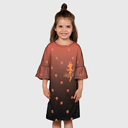 Платье клеш для девочки Flame Princess, цвет: 3D-принт — фото 2