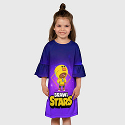 Платье клеш для девочки Brawl Stars Leon, цвет: 3D-принт — фото 2