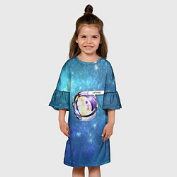 Платье клеш для девочки Space Parrot, цвет: 3D-принт — фото 2