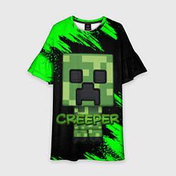 Платье клеш для девочки MINECRAFT CREEPER, цвет: 3D-принт