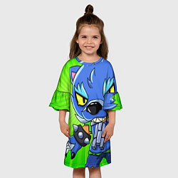 Платье клеш для девочки BRAWL STARS WEREWOLF LEON, цвет: 3D-принт — фото 2