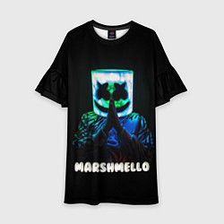 Платье клеш для девочки Marshmello, цвет: 3D-принт