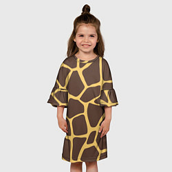 Платье клеш для девочки Окрас жирафа, цвет: 3D-принт — фото 2