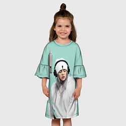 Платье клеш для девочки BILLIE EILISH цвета 3D-принт — фото 2