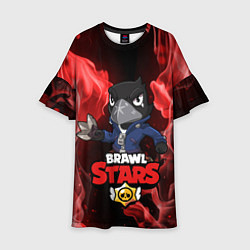 Платье клеш для девочки Brawl Stars CROW, цвет: 3D-принт