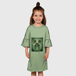 Платье клеш для девочки Майнкрафт, цвет: 3D-принт — фото 2