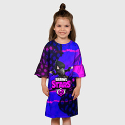 Платье клеш для девочки BRAWL STARS CROW, цвет: 3D-принт — фото 2