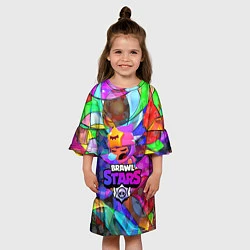 Платье клеш для девочки BRAWL STARS СЭНДИ, цвет: 3D-принт — фото 2