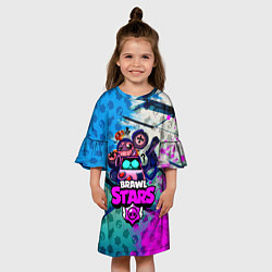 Платье клеш для девочки BRAWL STARS 8 BIT, цвет: 3D-принт — фото 2