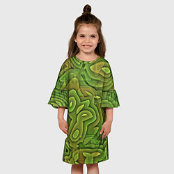 Платье клеш для девочки Необычный камуфляж, цвет: 3D-принт — фото 2