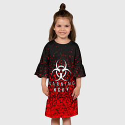 Платье клеш для девочки Warning NCoV, цвет: 3D-принт — фото 2