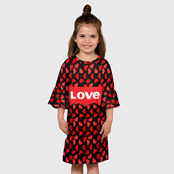 Платье клеш для девочки Love, цвет: 3D-принт — фото 2