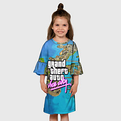 Платье клеш для девочки GRAND THEFT AUTO:VICE CITY, цвет: 3D-принт — фото 2