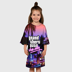 Платье клеш для девочки Grand Theft Auto Vice City, цвет: 3D-принт — фото 2