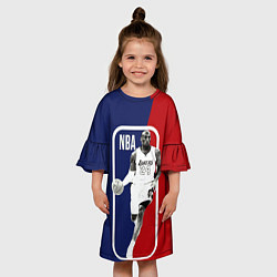 Платье клеш для девочки NBA Kobe Bryant, цвет: 3D-принт — фото 2