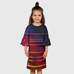 Платье клеш для девочки Glitch of gradient, цвет: 3D-принт — фото 2