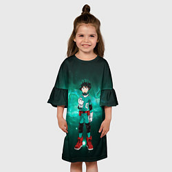 Платье клеш для девочки Изуку Мидория, цвет: 3D-принт — фото 2
