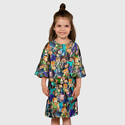 Платье клеш для девочки MINECRAFT ПЕРСОНАЖИ, цвет: 3D-принт — фото 2