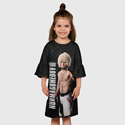 Платье клеш для девочки Хабиб Нурмагомедов, цвет: 3D-принт — фото 2