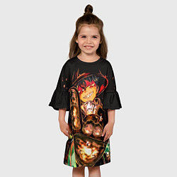 Платье клеш для девочки Пламенная бригада пожарных, цвет: 3D-принт — фото 2