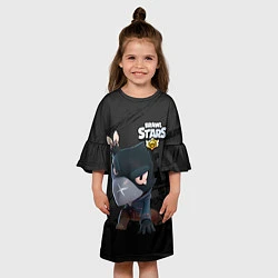 Платье клеш для девочки Brawl Stars Crow Ворон, цвет: 3D-принт — фото 2
