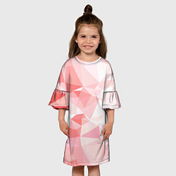 Платье клеш для девочки Pink abstraction, цвет: 3D-принт — фото 2