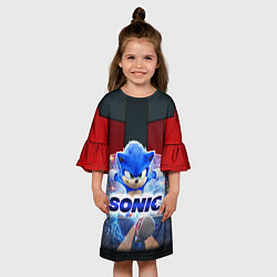 Платье клеш для девочки Соник 2020, цвет: 3D-принт — фото 2