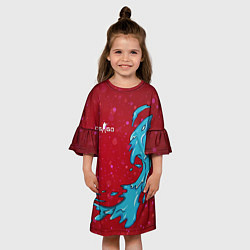 Платье клеш для девочки CS GO Water Elemental, цвет: 3D-принт — фото 2