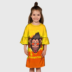 Платье клеш для девочки Summertime обезьяна, цвет: 3D-принт — фото 2