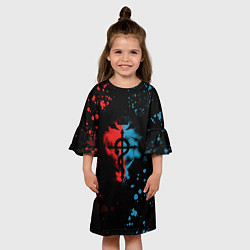 Платье клеш для девочки Стальной алхимик, цвет: 3D-принт — фото 2