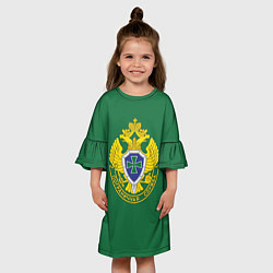 Платье клеш для девочки Пограничная служба зеленый, цвет: 3D-принт — фото 2