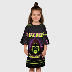 Платье клеш для девочки Hacked, цвет: 3D-принт — фото 2