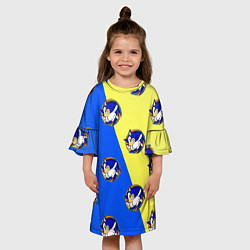 Платье клеш для девочки Sonic - Соник, цвет: 3D-принт — фото 2
