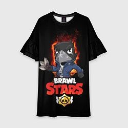 Платье клеш для девочки Crow Brawl Stars, цвет: 3D-принт