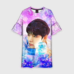 Платье клеш для девочки БТС 2020 Season Greeting Ви V, цвет: 3D-принт