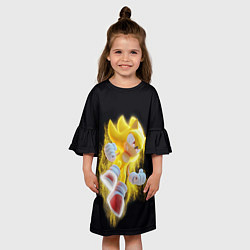 Платье клеш для девочки Sonic, цвет: 3D-принт — фото 2