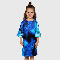 Платье клеш для девочки СИНИЙ ОГОНЬ, цвет: 3D-принт — фото 2