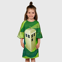 Платье клеш для девочки CRAZY TARDIS, цвет: 3D-принт — фото 2