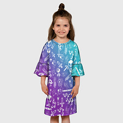 Платье клеш для девочки Minecraft pattern, цвет: 3D-принт — фото 2