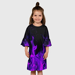 Платье клеш для девочки ФИОЛЕТОВЫЙ ОГОНЬ, цвет: 3D-принт — фото 2