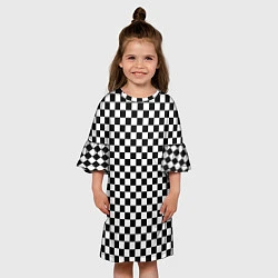 Платье клеш для девочки Шахматка мелкая, цвет: 3D-принт — фото 2