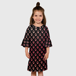 Платье клеш для девочки Лапки, цвет: 3D-принт — фото 2