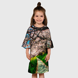 Платье клеш для девочки Весна 2020, цвет: 3D-принт — фото 2