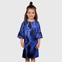 Платье клеш для девочки МОЛНИЯ NEON, цвет: 3D-принт — фото 2