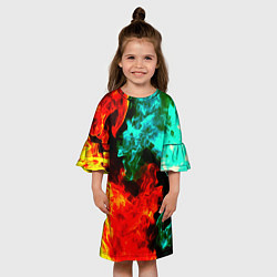Платье клеш для девочки БИТВА ОГНЕЙ, цвет: 3D-принт — фото 2