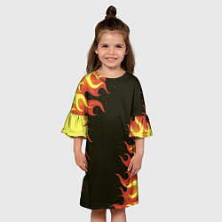 Платье клеш для девочки ОГОНЬ, цвет: 3D-принт — фото 2