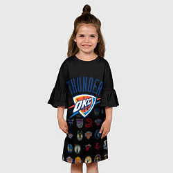 Платье клеш для девочки Oklahoma City Thunder 2, цвет: 3D-принт — фото 2