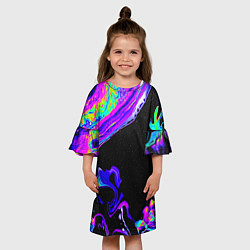 Платье клеш для девочки DIGITAL ABSTRACT, цвет: 3D-принт — фото 2