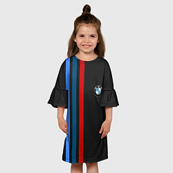 Платье клеш для девочки BMW CARBON, цвет: 3D-принт — фото 2
