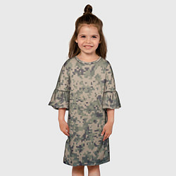 Платье клеш для девочки КАМУФЛЯЖ, цвет: 3D-принт — фото 2